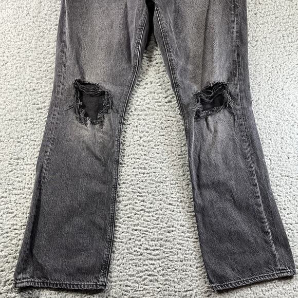 AMERICAN EAGLE 90s BOOTCUT JEANS WOMENS 2 BLACK DISTRESSED 28” WAIST 29” INSEAM - Picture 3 of 15